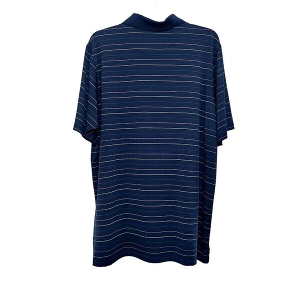 F & G TECH Polo Shirt Men's Size Large Navy Multicolor Stretch Wicking Quick Dry - Picture 3 of 12